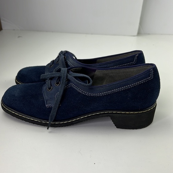 Aqua Skips Waterproof Blue Suede Oxford Lace ups shoes - Picture 5 of 12